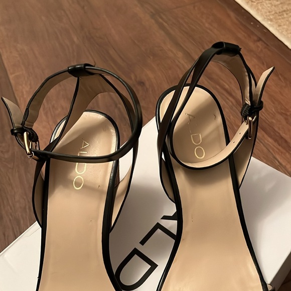 ALDO black, stack heel sandals - Picture 5 of 9